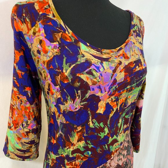 SOLD Soft Surroundings Beautiful Estelle 3/4 Sleeve Graphic Print Maxi Dress - Picture 5 of 12